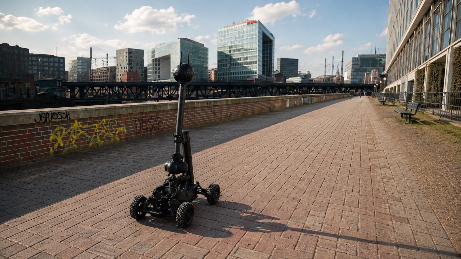 360°-Kamera-Rover in der Hamburger HafenCity